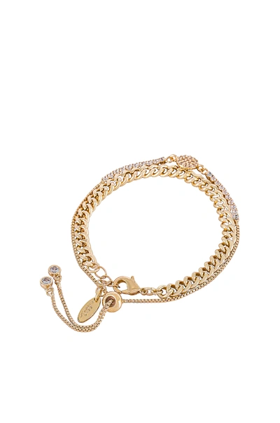 Shop Ettika Crystal & Chain Bracelet Set In Gold