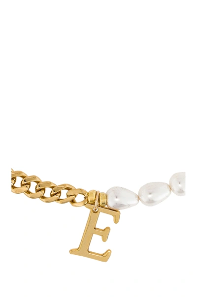 Shop Joolz By Martha Calvo Pearl + Chain Initial Necklace In Gold