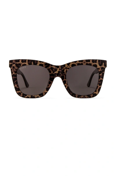 Shop Diff Eyewear Kaia In Leopard Tortoise & Grey