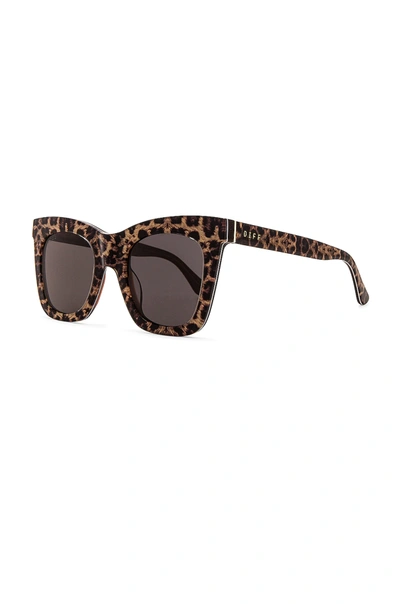 Shop Diff Eyewear Kaia In Leopard Tortoise & Grey