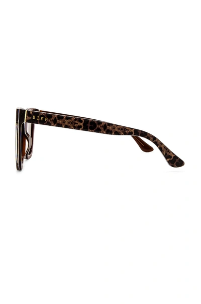 Shop Diff Eyewear Kaia In Leopard Tortoise & Grey