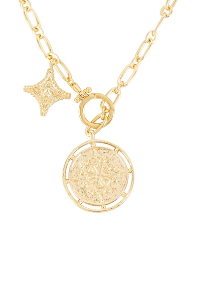 Shop Gorjana Maya Coin Clasp Lariat Necklace In Gold