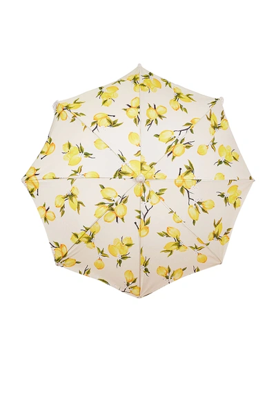 Shop Business & Pleasure Co. Holiday Beach Umbrella In Vintage Lemons