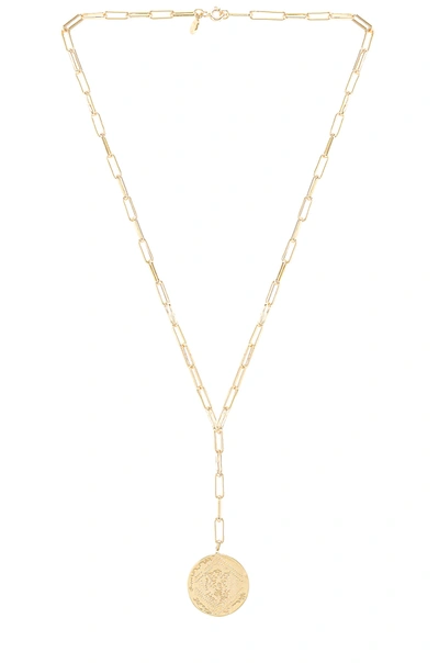 Shop Gorjana Ana Coin Lariat Necklace In Gold