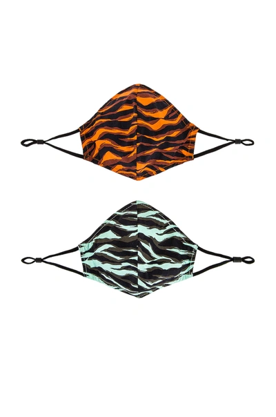 Shop Jonathan Simkhai Standard Printed Cotton Pack Of 2 Masks In Multi