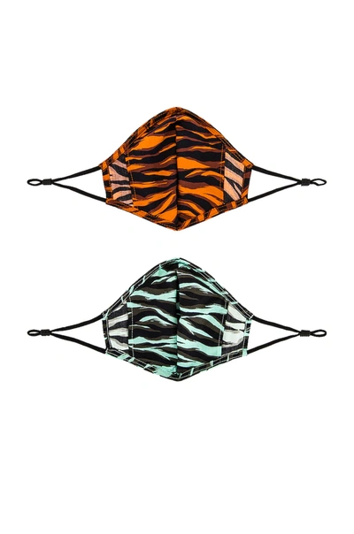 Shop Jonathan Simkhai Standard Printed Cotton Pack Of 2 Masks In Multi