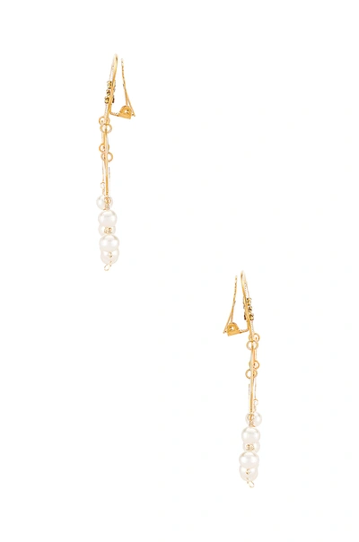 Shop Mercedes Salazar White Moon Clip On Earrings In Gold