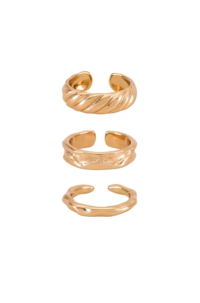 Shop Ettika Triple Ring Set In Gold