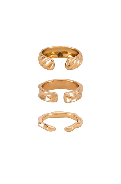 Shop Ettika Triple Ring Set In Gold