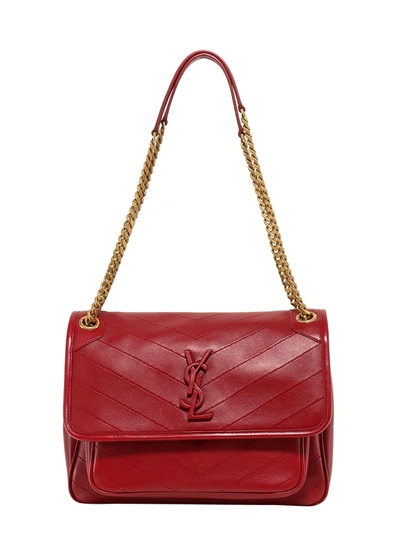 Shop Saint Laurent Niki Medium Shoulder Bag In Red