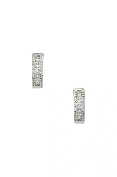 The M Jewelers Ny The Baguette Channel Set Huggie Earrings In Silver