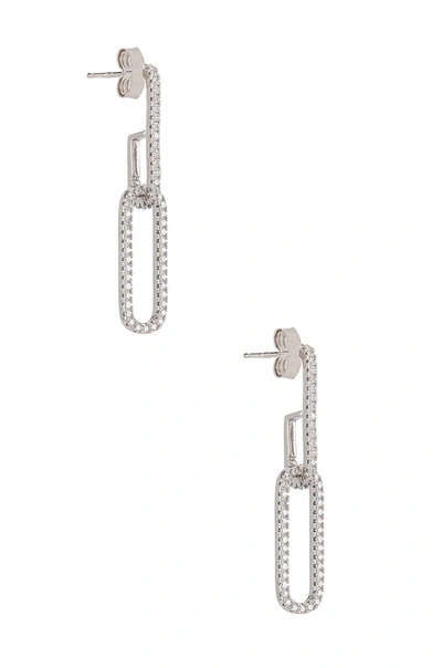 Shop Shashi Staple Pave Earring In Silver