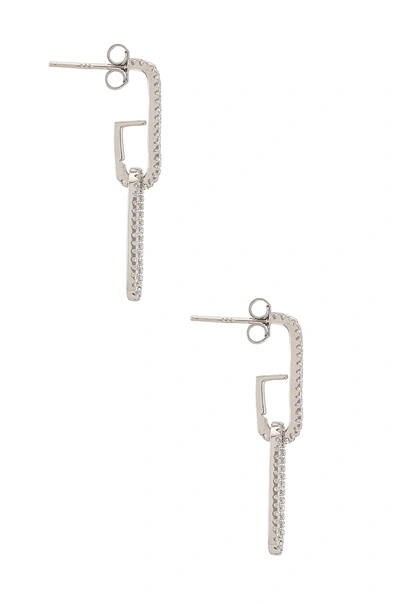 Shop Shashi Staple Pave Earring In Silver