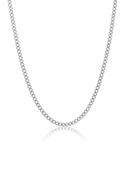 Shop Adornia Water Resistant Cuban Chain Link Necklace In Silver