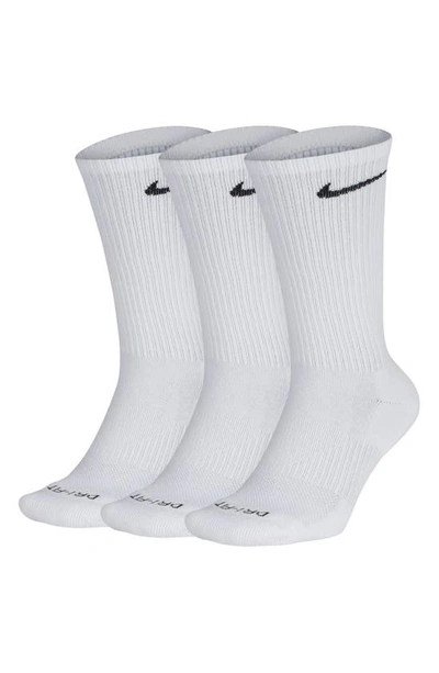 Shop Nike Dry 3-pack Everyday Plus Cushion Crew Training Socks In White/ Black