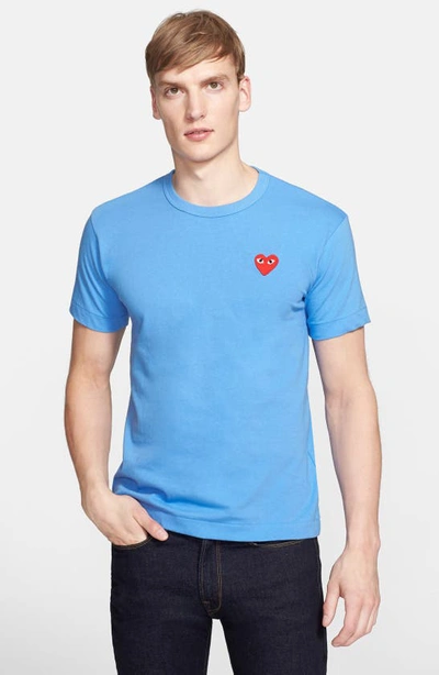 Shop Comme Des Garçons Play Cotton Jersey T-shirt In Blue