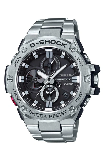 Shop G-shock Baby-g G-steel Chronograph Watch, 53.8mm In Silver/ Black