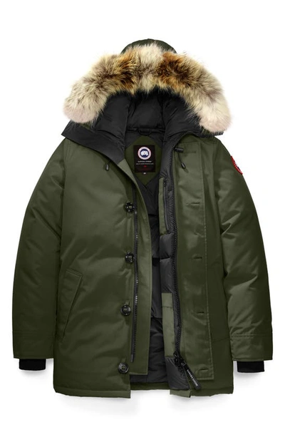 Shop Canada Goose Chateau Fusion Fit Parka With Genuine Coyote Fur Trim In Military Green
