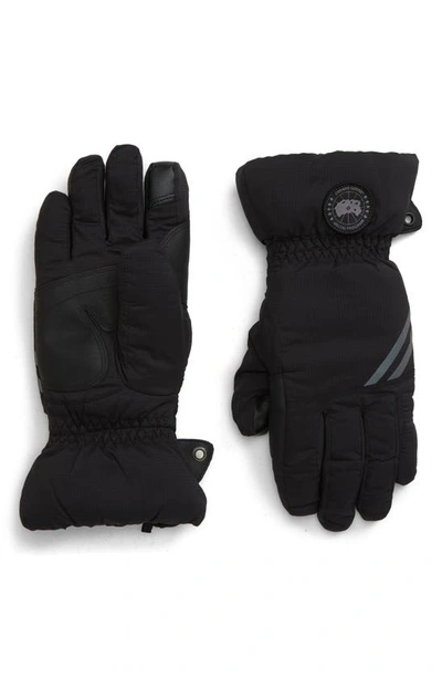 Shop Canada Goose Hybridge Down Gloves In Black