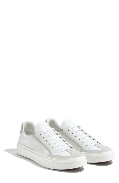 Shop Ferragamo Borg Sneaker In Bianco 10