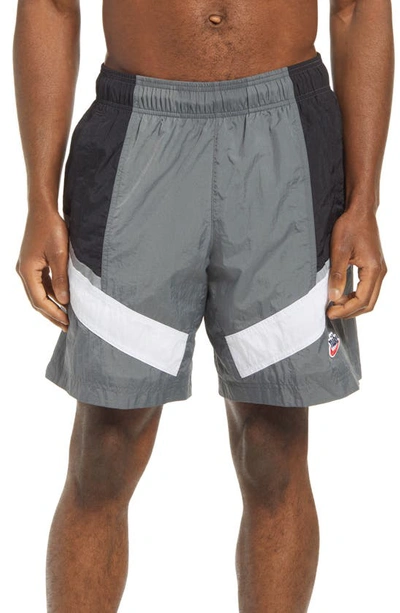Shop Nike Sportswear Heritage Windrunner + Nylon Shorts In Iron Grey/ Black/ White