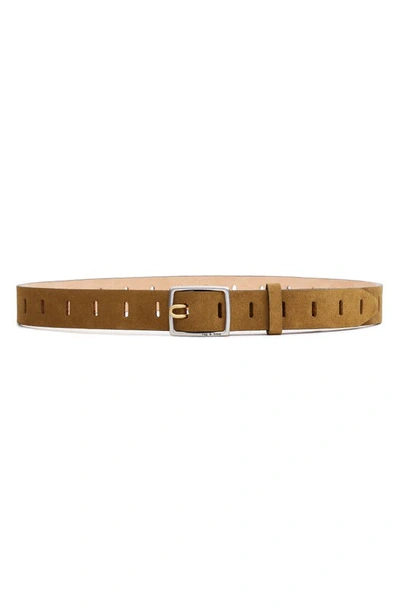 Shop Rag & Bone Sidekick Perforated Leather Belt In Golden Brown