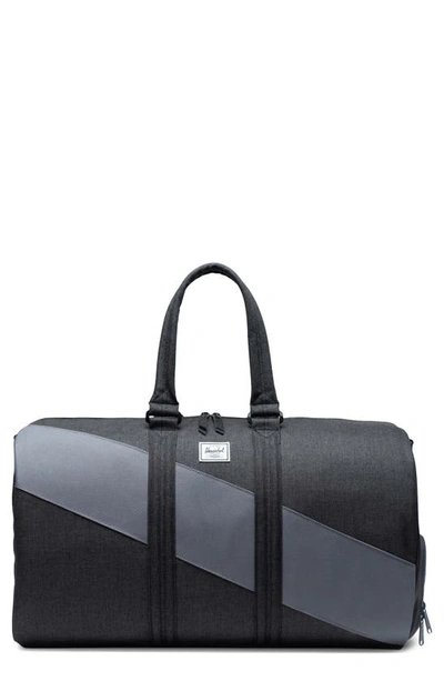 Shop Herschel Supply Co Novel Duffle Bag In Black Crosshatch/quiet Shade