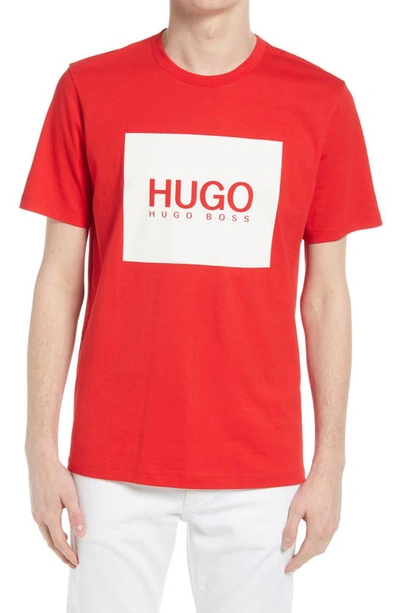 Shop Hugo Dolive Logo Graphic Tee In Open Pink