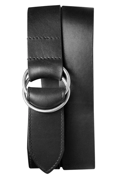 Shop Shinola Double Ring Leather Belt In Black