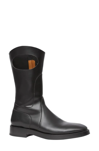 Shop Burberry Porthole Detail Paneled Boot In Black