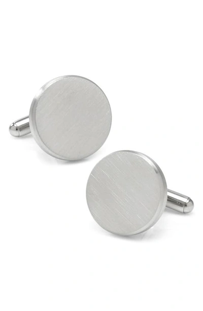 Shop Cufflinks, Inc Brushed Stainless Steel Cuff Links In Silver