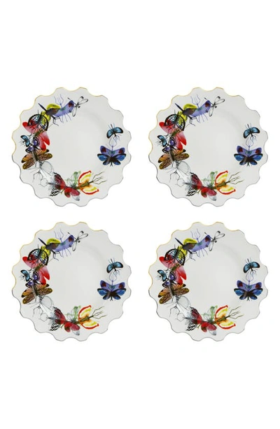 Shop Christian Lacroix Caribe Set Of 4 Dinner Plates In White