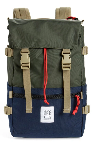Shop Topo Designs Classic Rover Backpack In Olive/navy