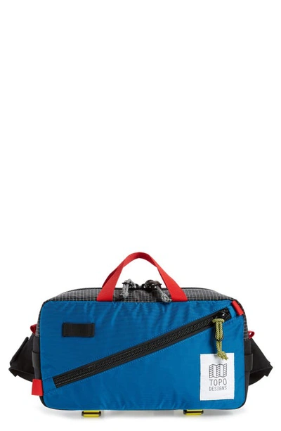 Shop Topo Designs Quick Pack Belt Bag In Blue/black Ripstop
