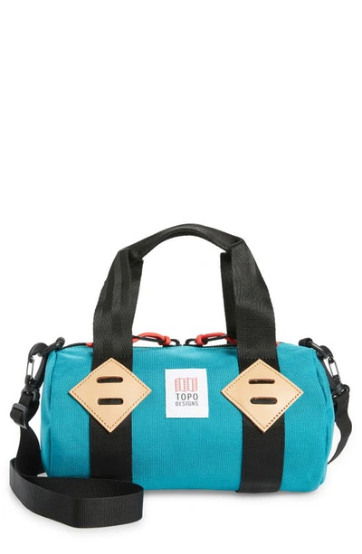 Shop Topo Designs Classic Mini Duffle Bag In Turquoise