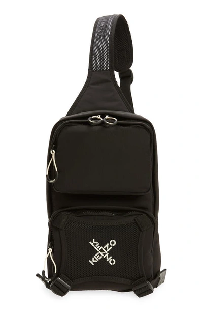Shop Kenzo One-shoulder Backpack In Black