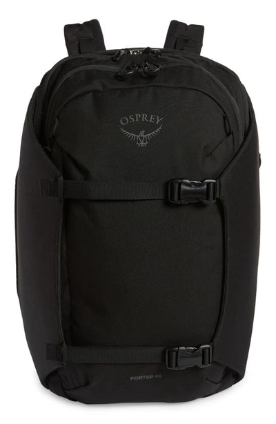 Shop Osprey Porter 46l Travel Backpack In Black