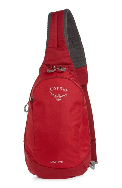 Shop Osprey Daylite Sling Backpack In Cosmic Red