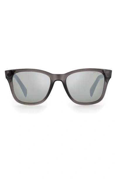 Shop Levi's 53mm Mirrored Square Lenses In Grey/ Silver