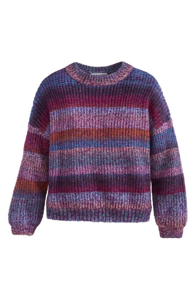 Shop Adyson Parker Space Dye Stripe Sweater In Raspberry Reveal Combo