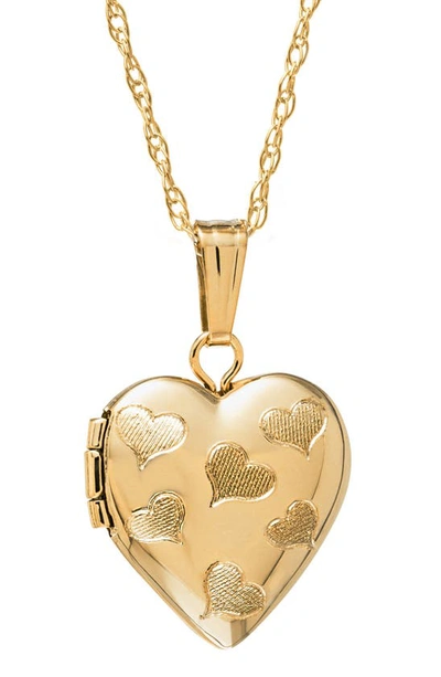 Mignonette 14k Gold Heart Locket Necklace In Gold