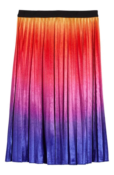 Shop Truly Me Kids' Velvet Pleated Skirt In Rainbow