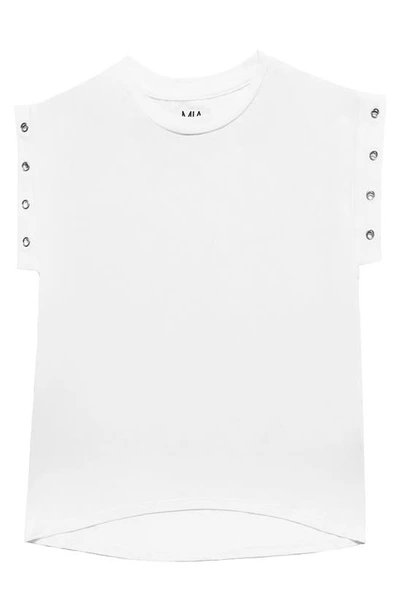 Shop Mia New York Kids' Grommet Detail T-shirt In White