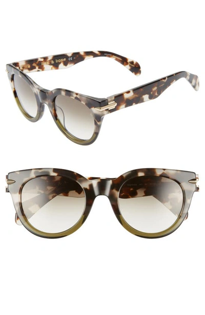 Shop Rag & Bone Core 50mm Cat Eye Sunglasses In Grey/ Black Spotted