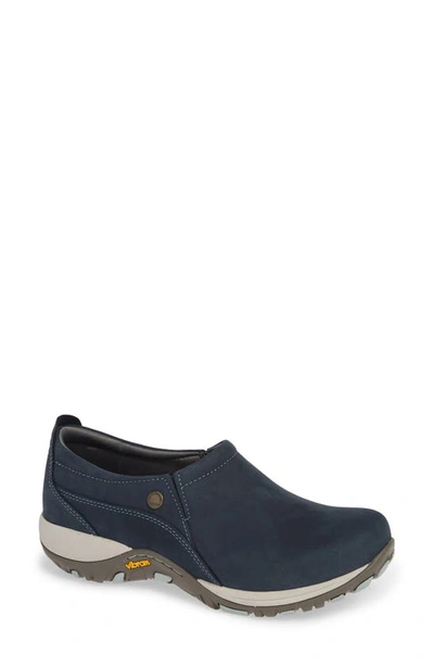 Shop Dansko Patti Waterproof Clog In Navy Nubuck Leather