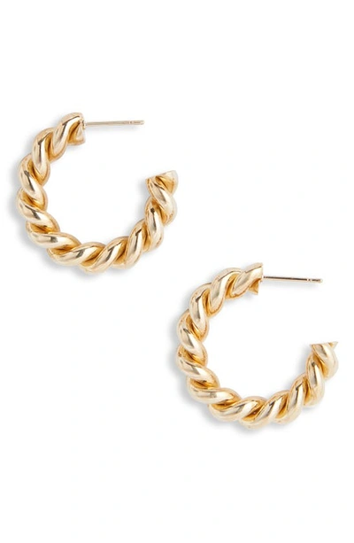 Shop Laura Lombardi Mella Hoop Earrings In Brass