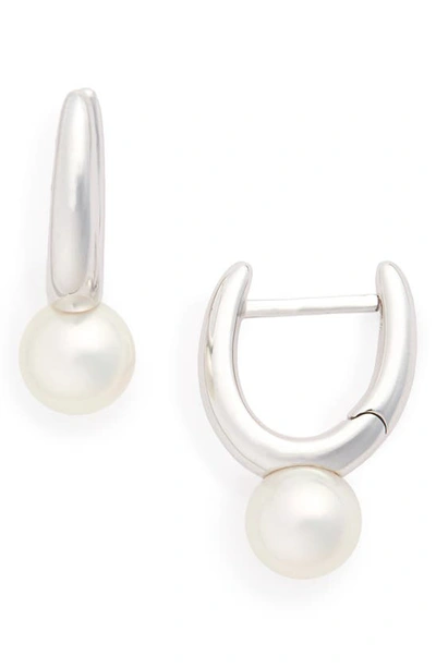 Shop Mikimoto Akoya Pearl Earrings In White Gold