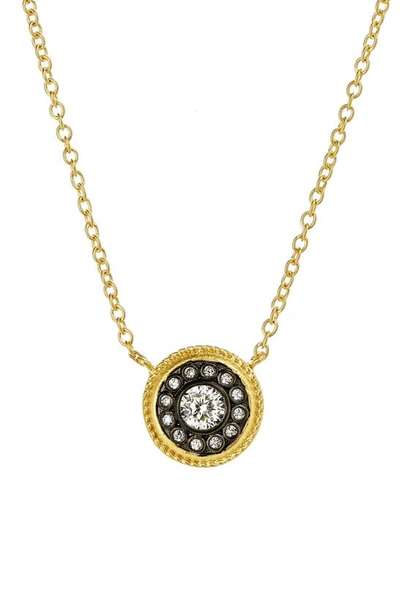Shop Freida Rothman 'hamptons' Nautical Button Pendant Necklace In Gold/ Gunmetal
