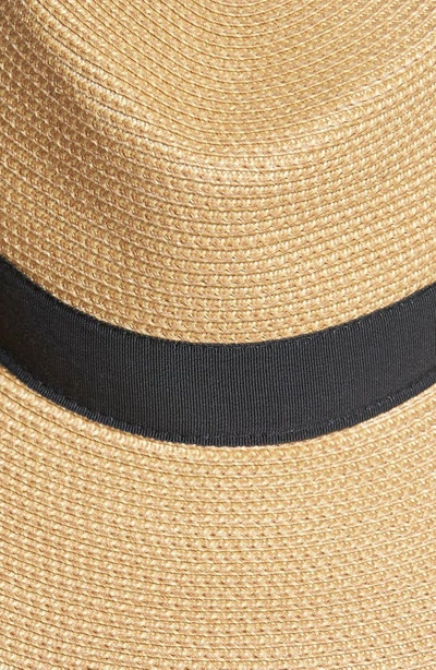 Shop Eric Javits Daphne Broad Brim Straw Fedora In Natural/ Black