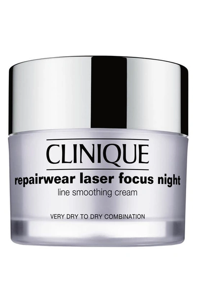Shop Clinique Repairwear Laser Focus Night Line Smoothing Cream In Very Dry To Dry Combination